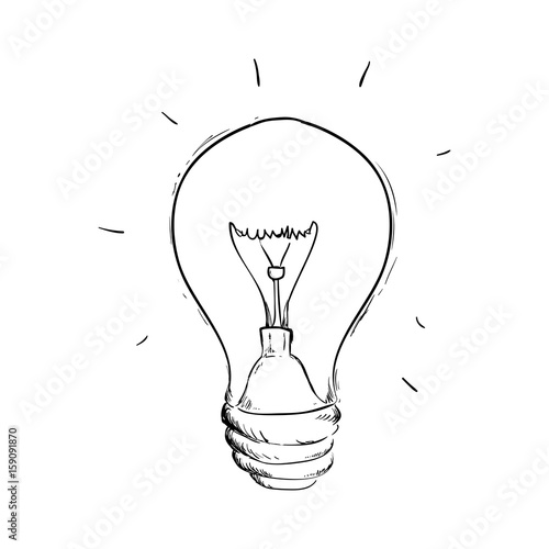 Bulb light draw icon vector illustration graphic design