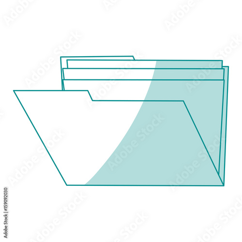 Flat line monocromatic folder over white background vector illustration