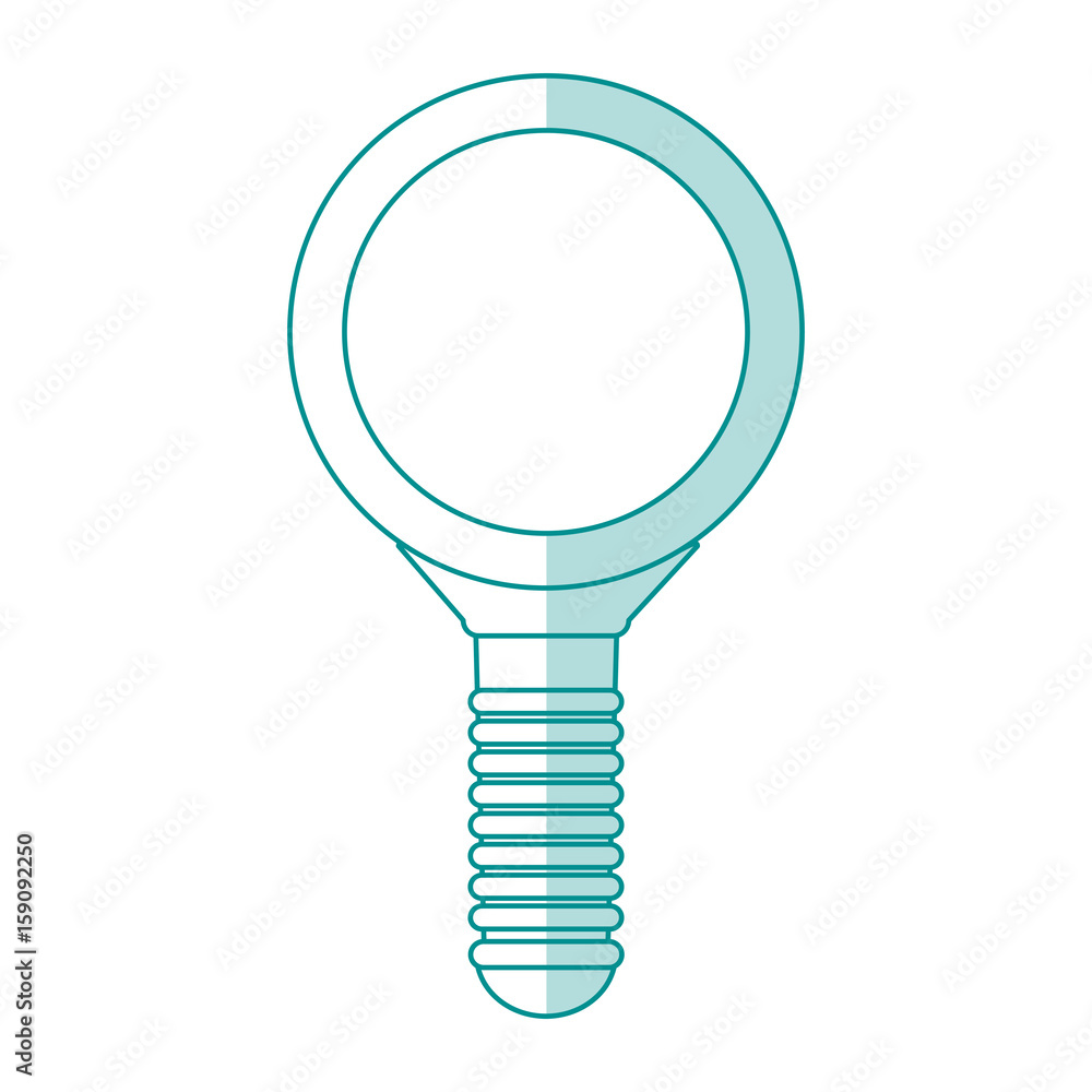 Flat line monocromatic magnifying glass over white background vector illustration Flat line monocromatic magnifying glass over white background vector illustration