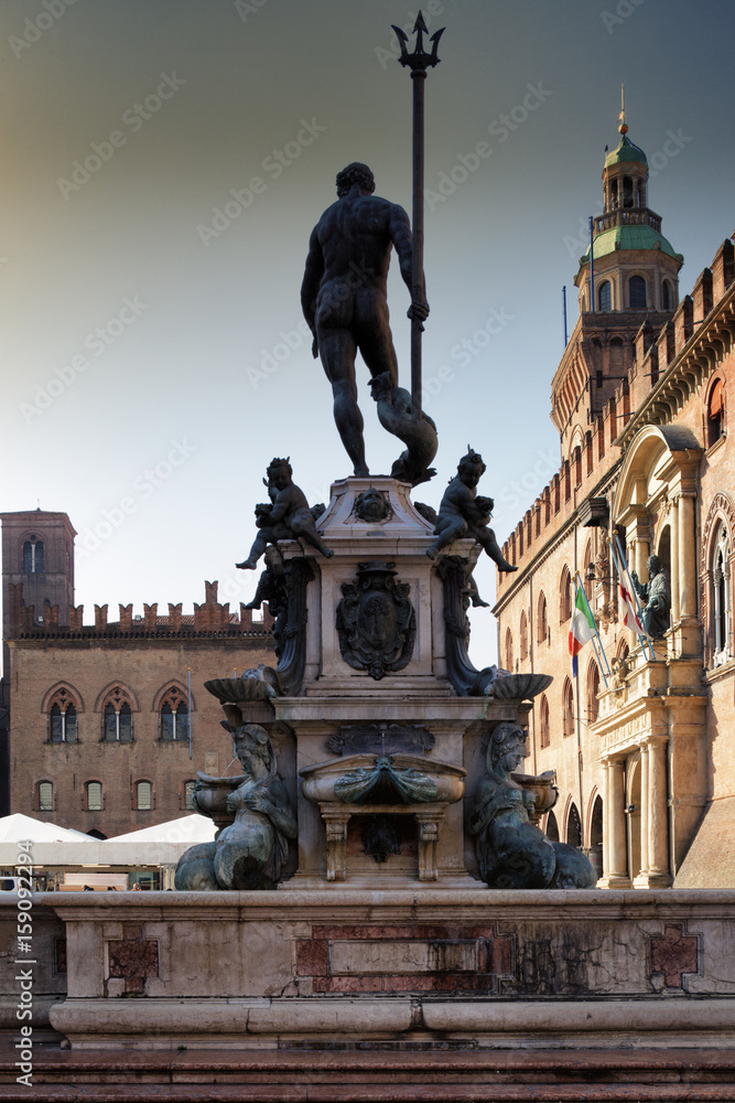 Bologna. Fontana con Nettuno nella Piazza omonima
