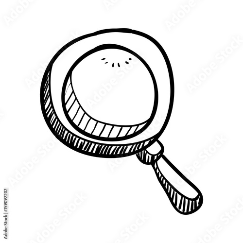 Magnifying glass doodle draw icon vector illustration graphic design