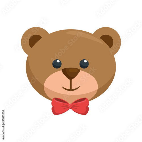 cartoon bear icon over white background vector illustration