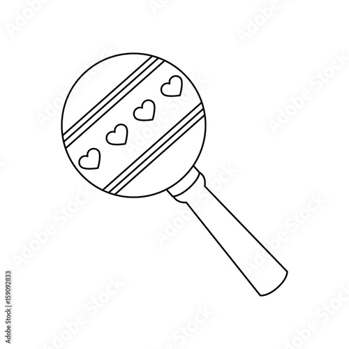 rattle toy icon over white background vector illustration