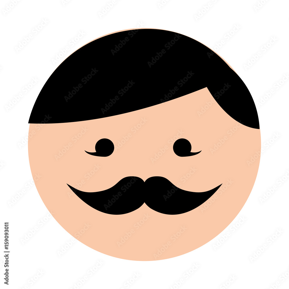 cute round moustache man face cartoon vector graphic design cute round moustache man face cartoon vector graphic design