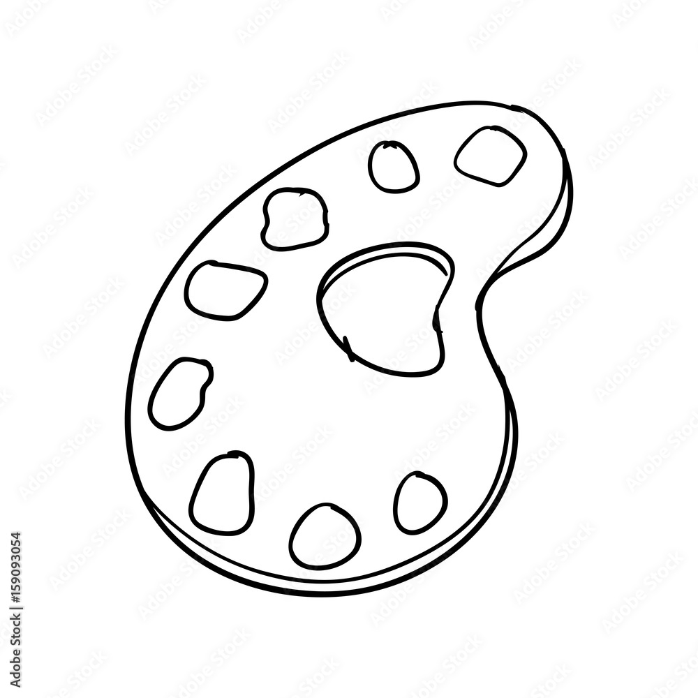 Paint palette doodle draw icon vector illustration graphic design Paint palette doodle draw icon vector illustration graphic design