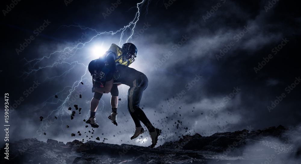 Obraz premium Opposition of two teams. Mixed media