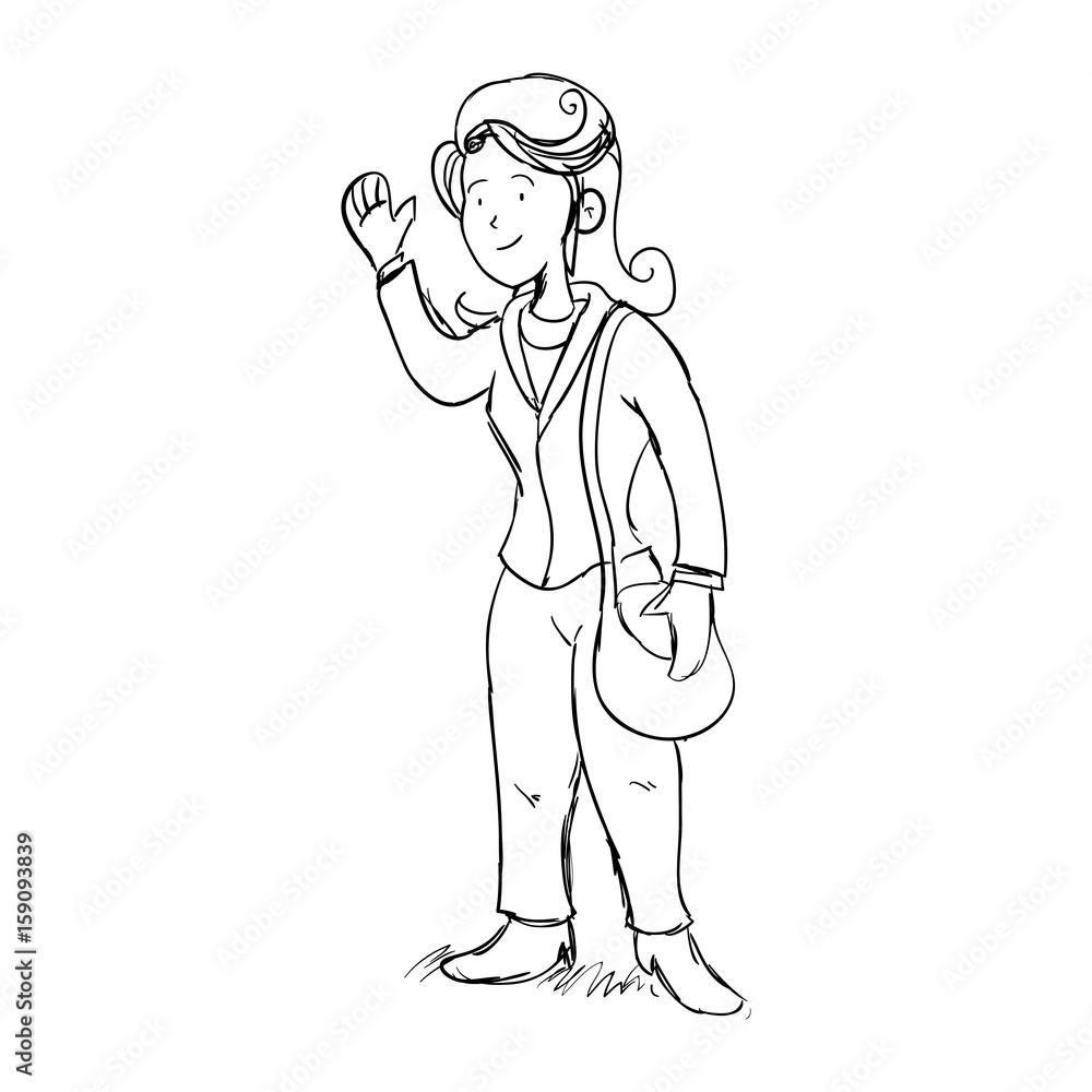 Executive woman cartoon draw icon vector illustration graphic design Executive woman cartoon draw icon vector illustration graphic design