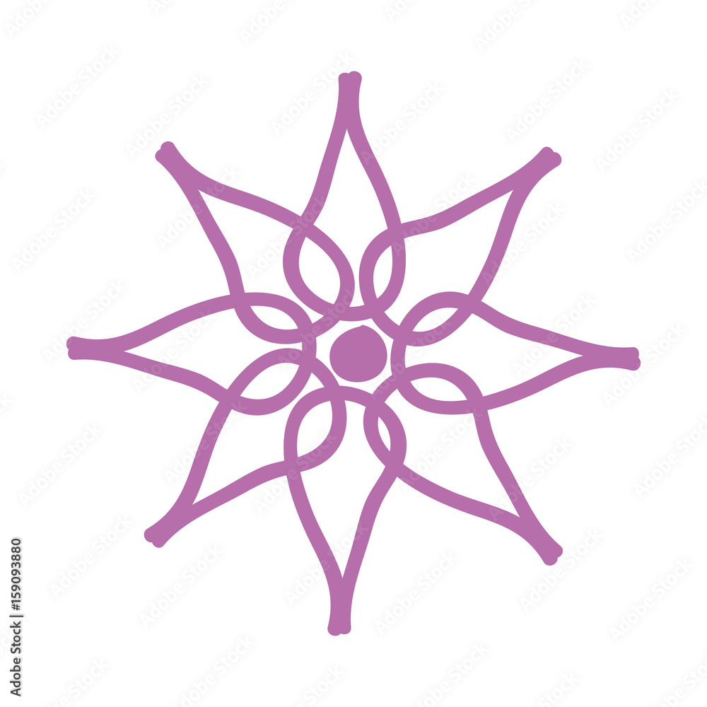 Fototapeta premium line icon purple flower cartoon vector graphic design