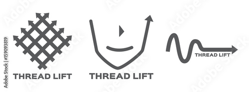 thread lifting logo , icon and vector