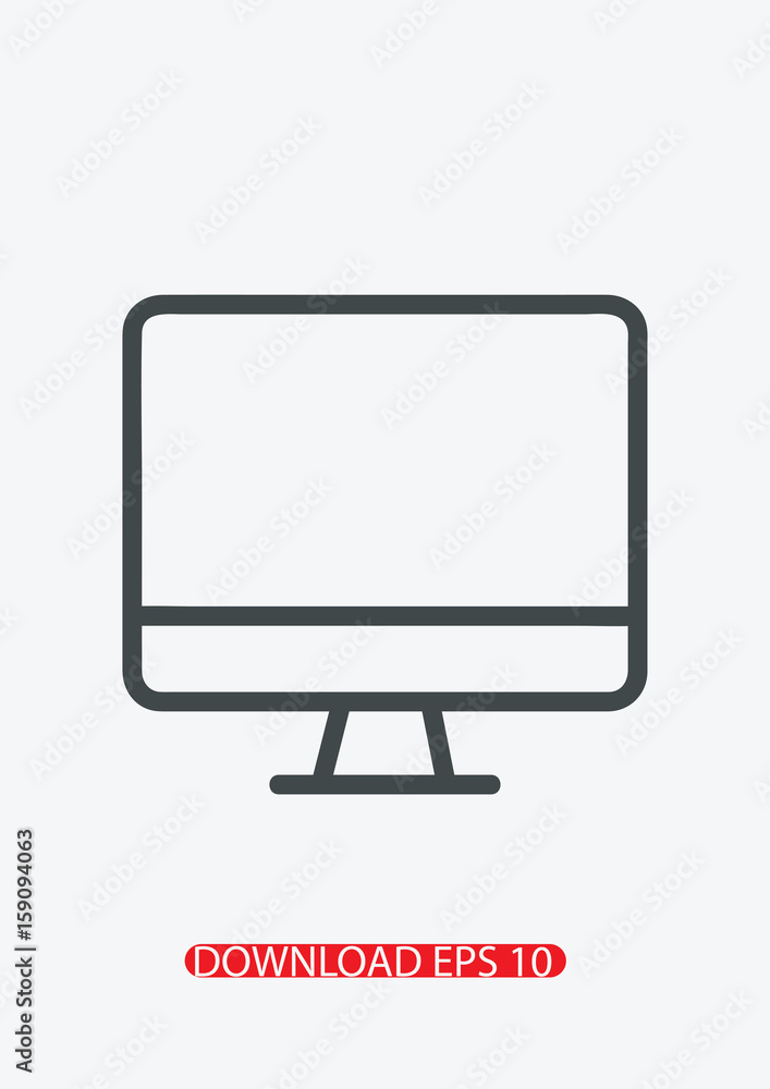 Computer monitor icon, Vector Computer monitor icon, Vector