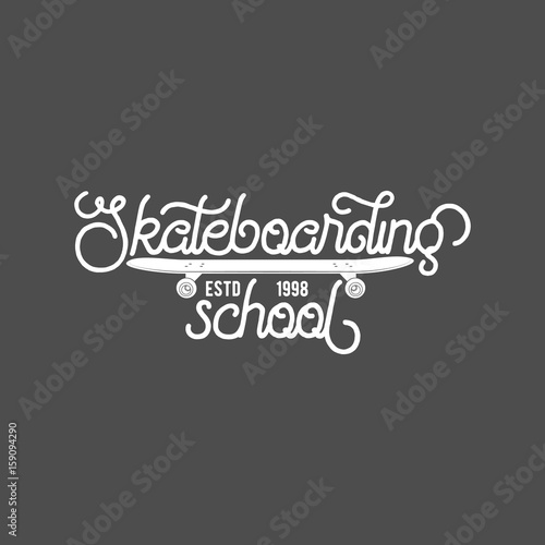 vintage badges with skateboard