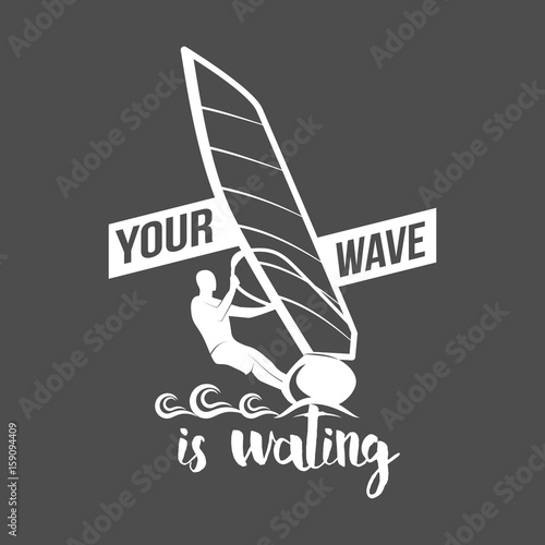 windsurfing badge and logo