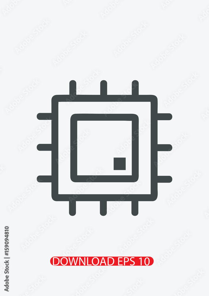 Chip icon, CPU icon, Vector Chip icon, CPU icon, Vector