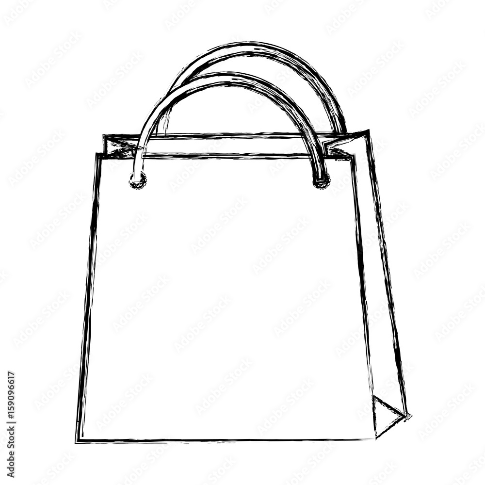 sketch draw shopping bag cartoon vectro graphic design Stock Vector | Adobe  Stock