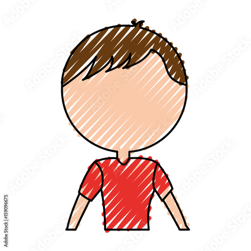 scribble faceless upper body man cartoon vector graphic design