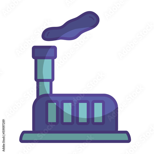 industrial factory with pollution contamination of environment