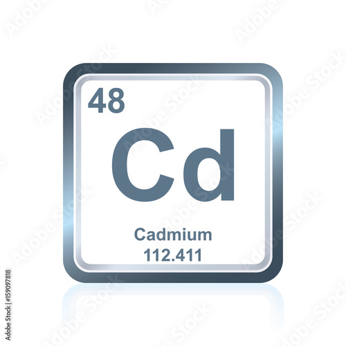 Chemical element cadmium from the Periodic Table photo