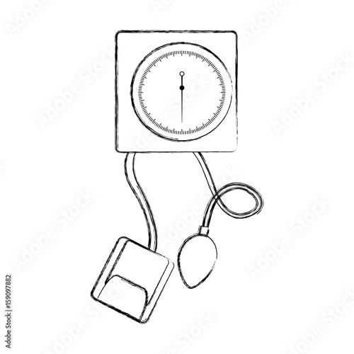 sketch draw blood plessure apparatus cartoon vector graphic design