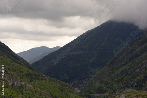 Viewpoint to the swamp from the horse's hoof in the Pyrenees