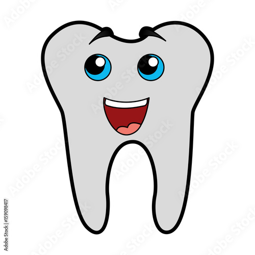 cute smile tooth cartoon vector graphic design