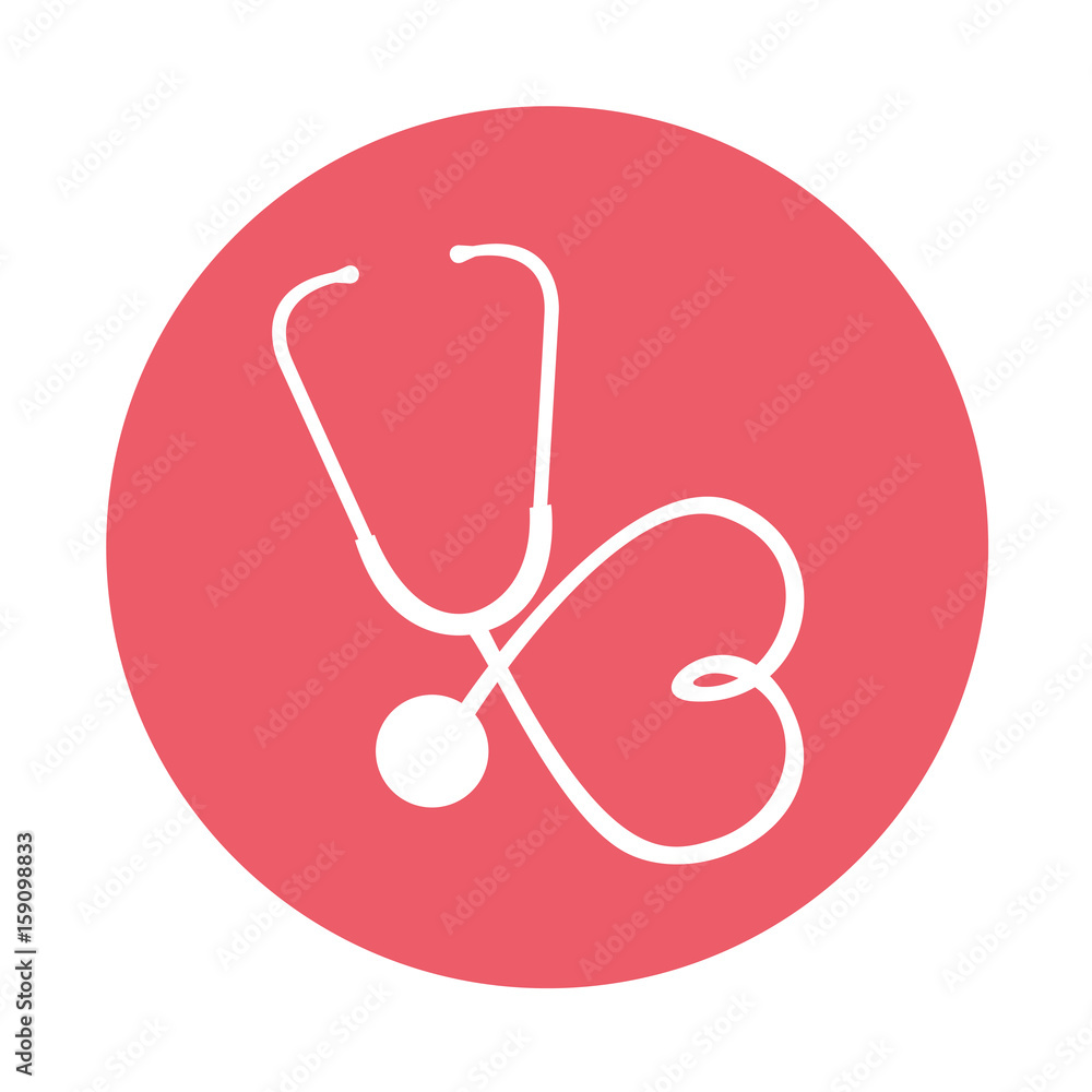 round icon pink stethoscope cartoon vector graphic design Stock Vector |  Adobe Stock