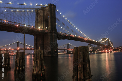 Fototapeta Naklejka Na Ścianę i Meble -  The Brooklyn Brisg at Night - NYC