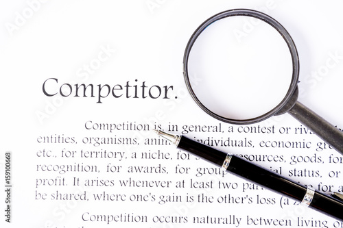competitor text focus on white background