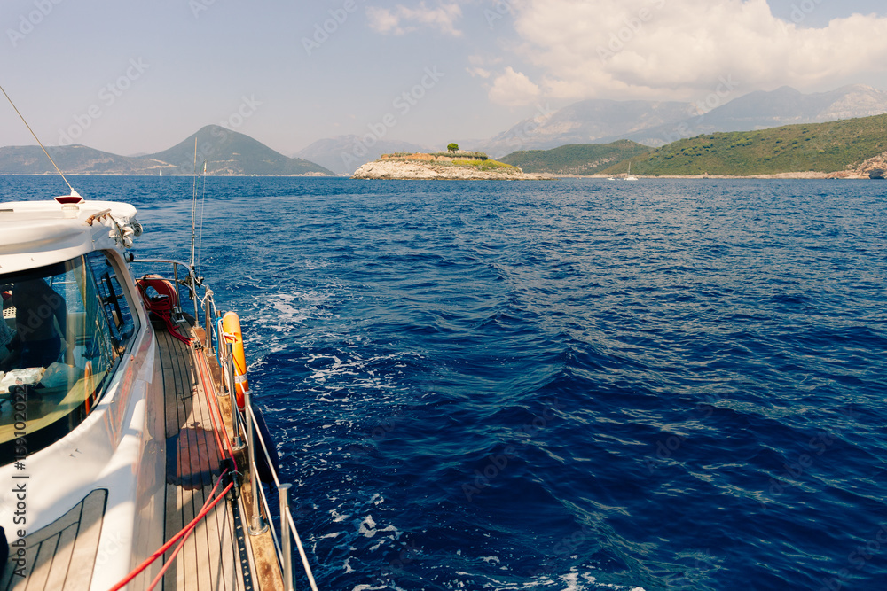 yacht in sea with beautiful view