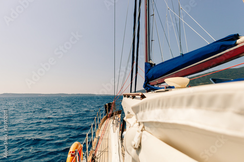 yacht in sea with beautiful view