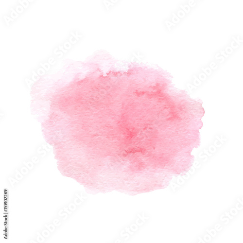 Hand drawn watercolor pink texture isolated on the white background. Vector.