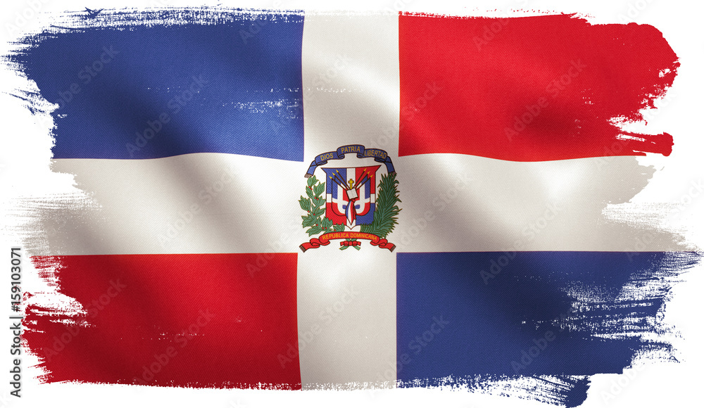 Dominican Republic Flag - obrazy, fototapety, plakaty 