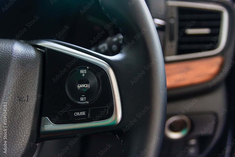 Power steering with Paddle Shift / Cruise Control button on the steering wheel, Car interior