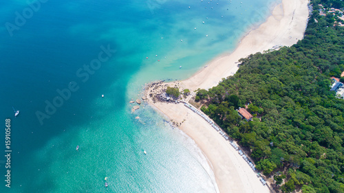 Photographie aérienne de la Pointe Saint Pierre, sur la plage des Dames, Noirmoutier en l'île, Vendée, France