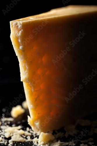 Slice of parmesan cheese