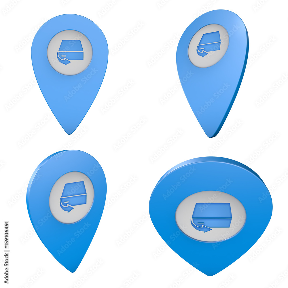 Pinezka GPS lokalizacja na mapie 3D z ikoną Pinezka GPS lokalizacja na mapie 3D z ikoną
