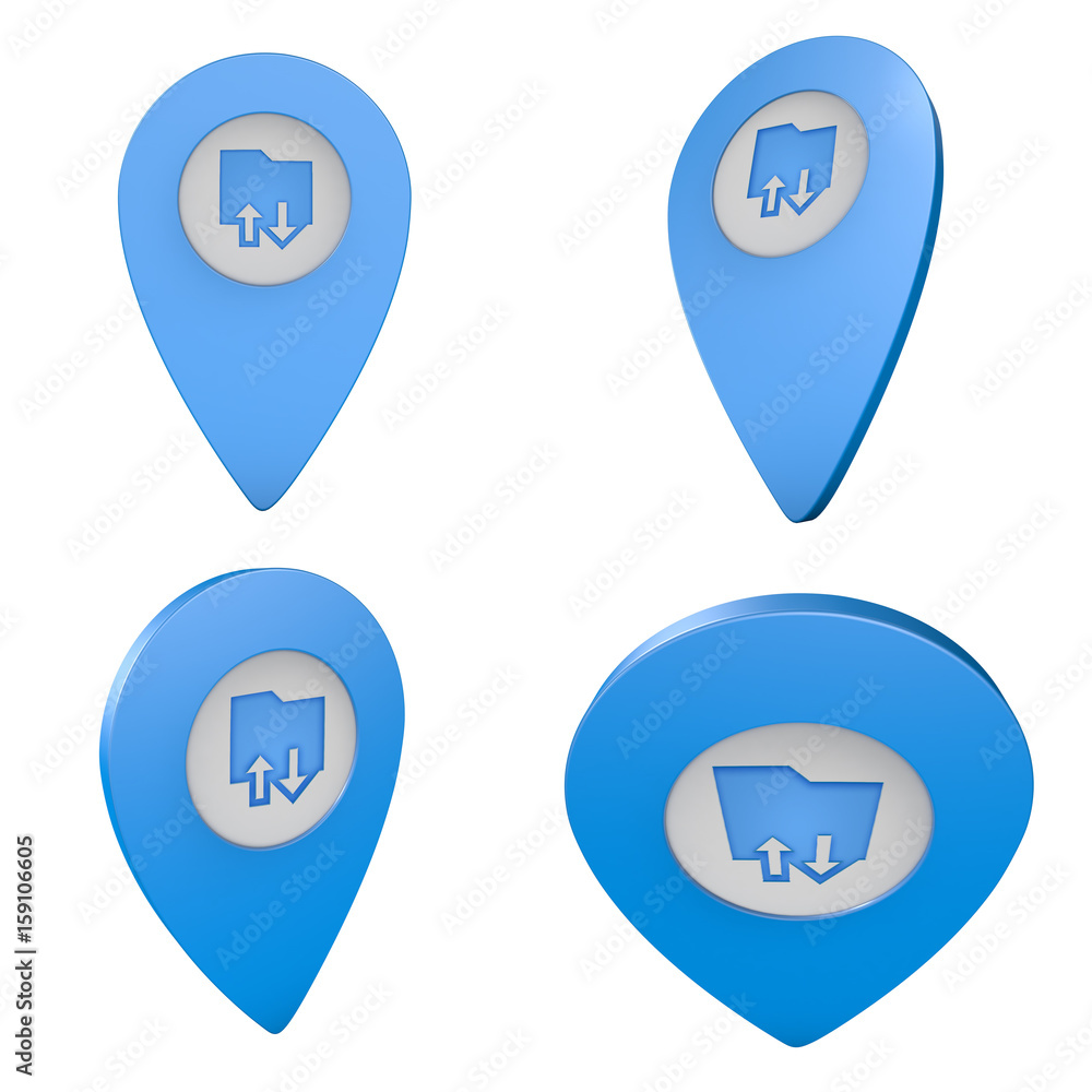Pinezka GPS lokalizacja na mapie 3D z ikoną Pinezka GPS lokalizacja na mapie 3D z ikoną