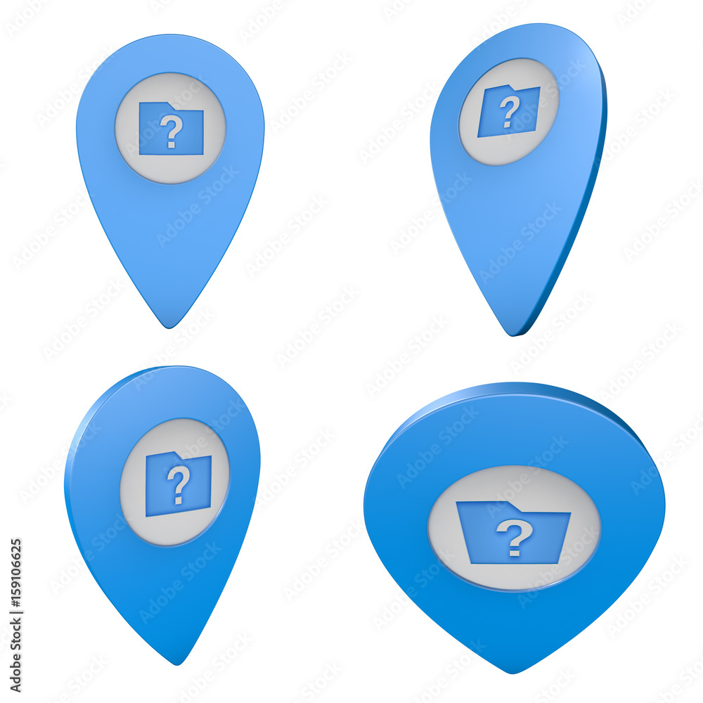 Pinezka GPS lokalizacja na mapie 3D z ikoną - obrazy, fototapety, plakaty 