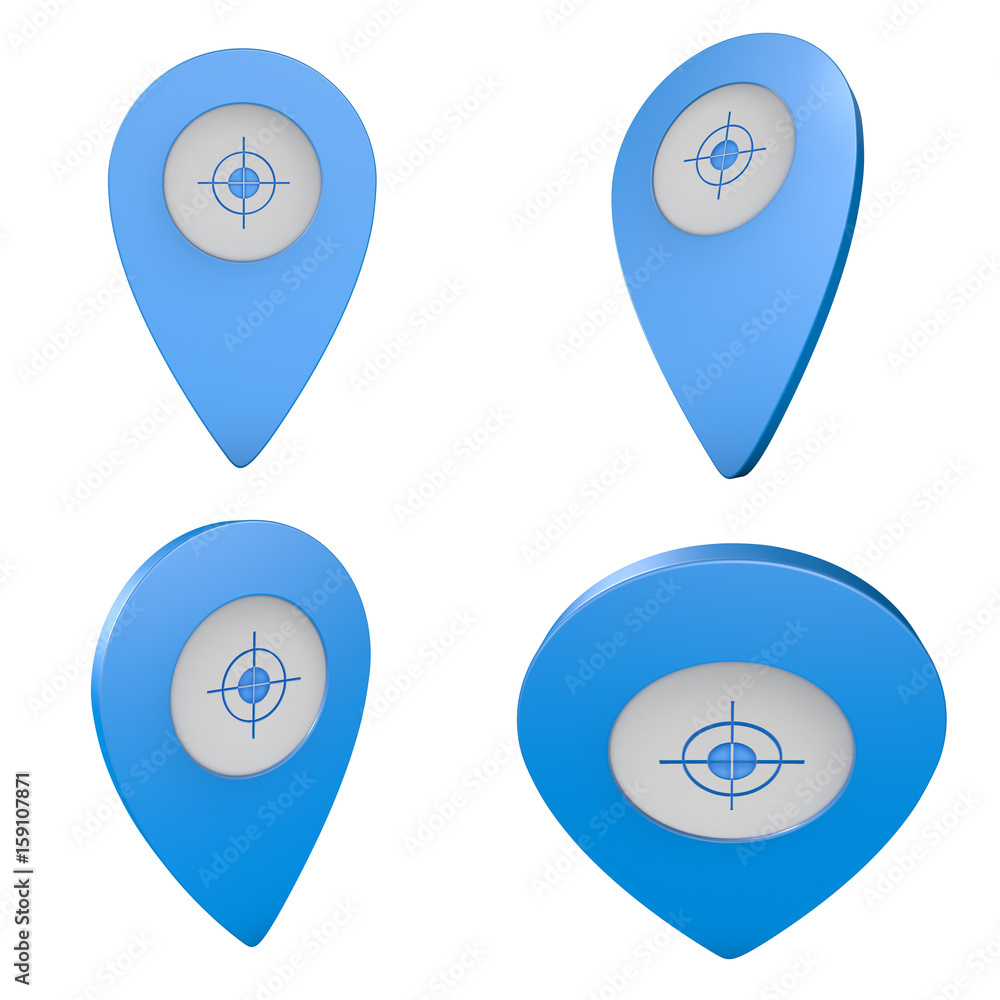 Pinezka GPS lokalizacja na mapie 3D z ikoną Pinezka GPS lokalizacja na mapie 3D z ikoną