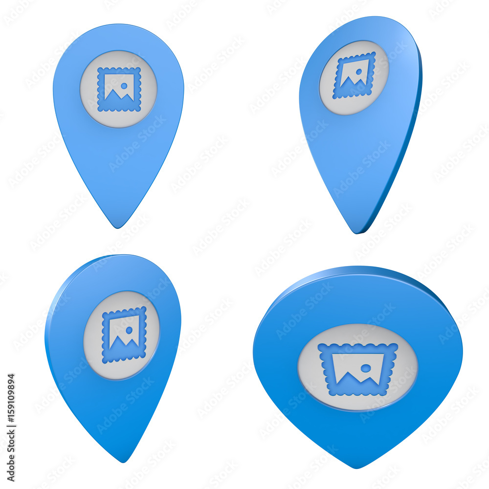 Pinezka GPS lokalizacja na mapie 3D z ikoną Pinezka GPS lokalizacja na mapie 3D z ikoną