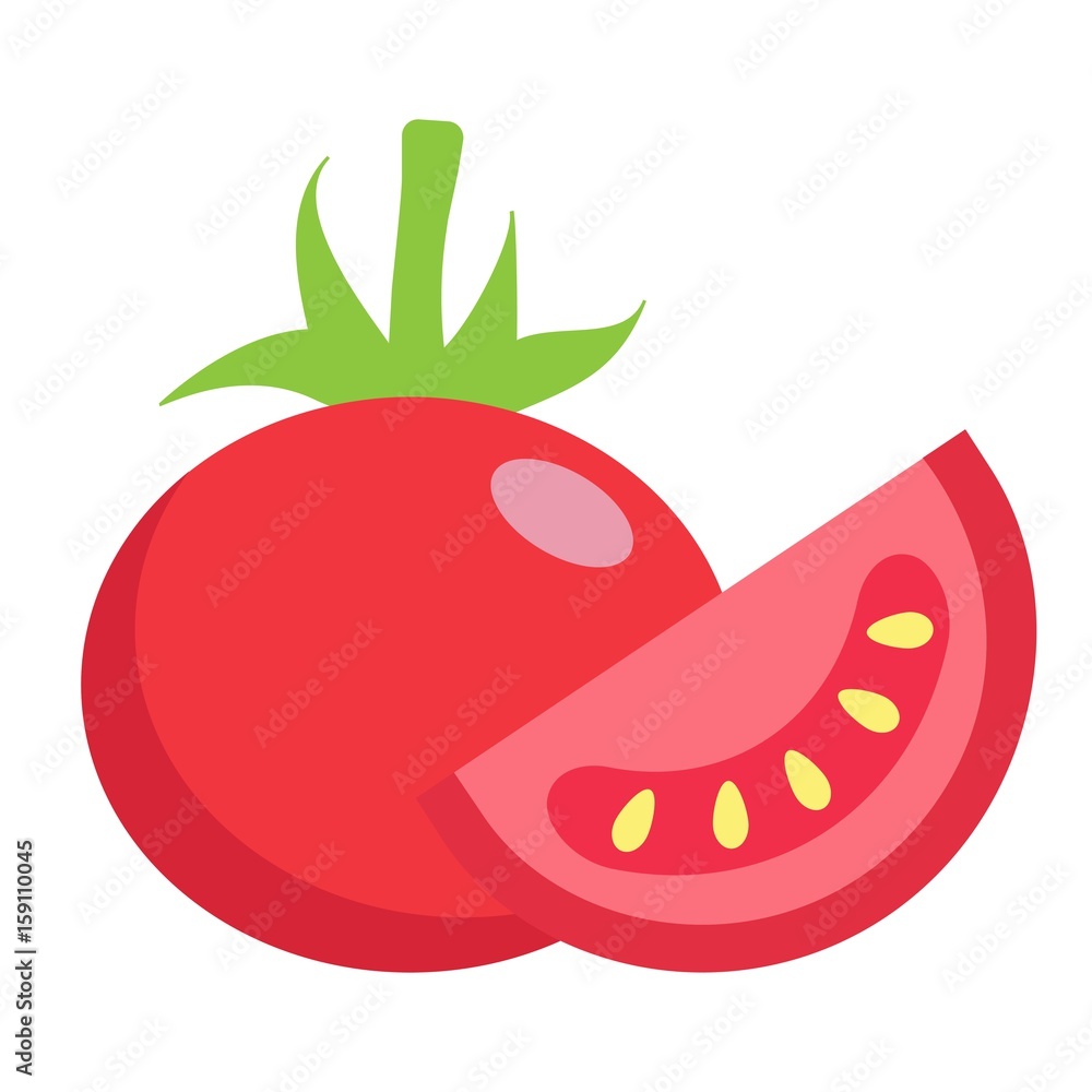 Tomato flat icon, vegetable and diet, vector graphics, a colorful solid pattern on a white background, eps 10. Tomato flat icon, vegetable and diet, vector graphics, a colorful solid pattern on a white background, eps 10.
