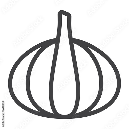 Garlic line icon, vegetable and diet, vector graphics, a linear pattern on a white background, eps 10.