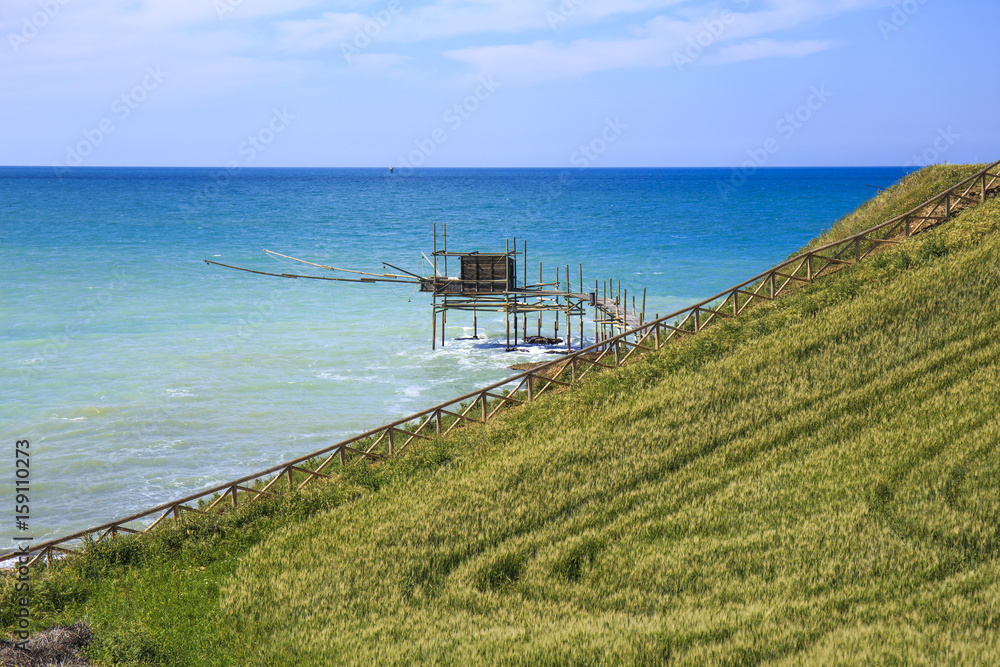 Fototapeta premium Trabocchi Coast in Abruzzo, Italy.