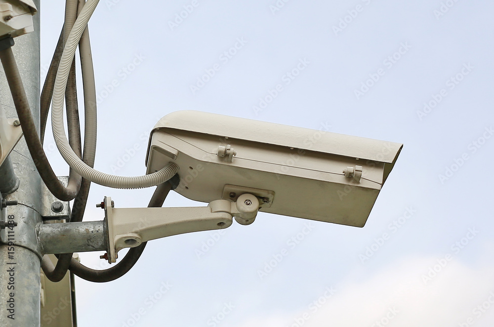 CCTV Security Camera on the pole outdoor. CCTV Security Camera on the pole outdoor.