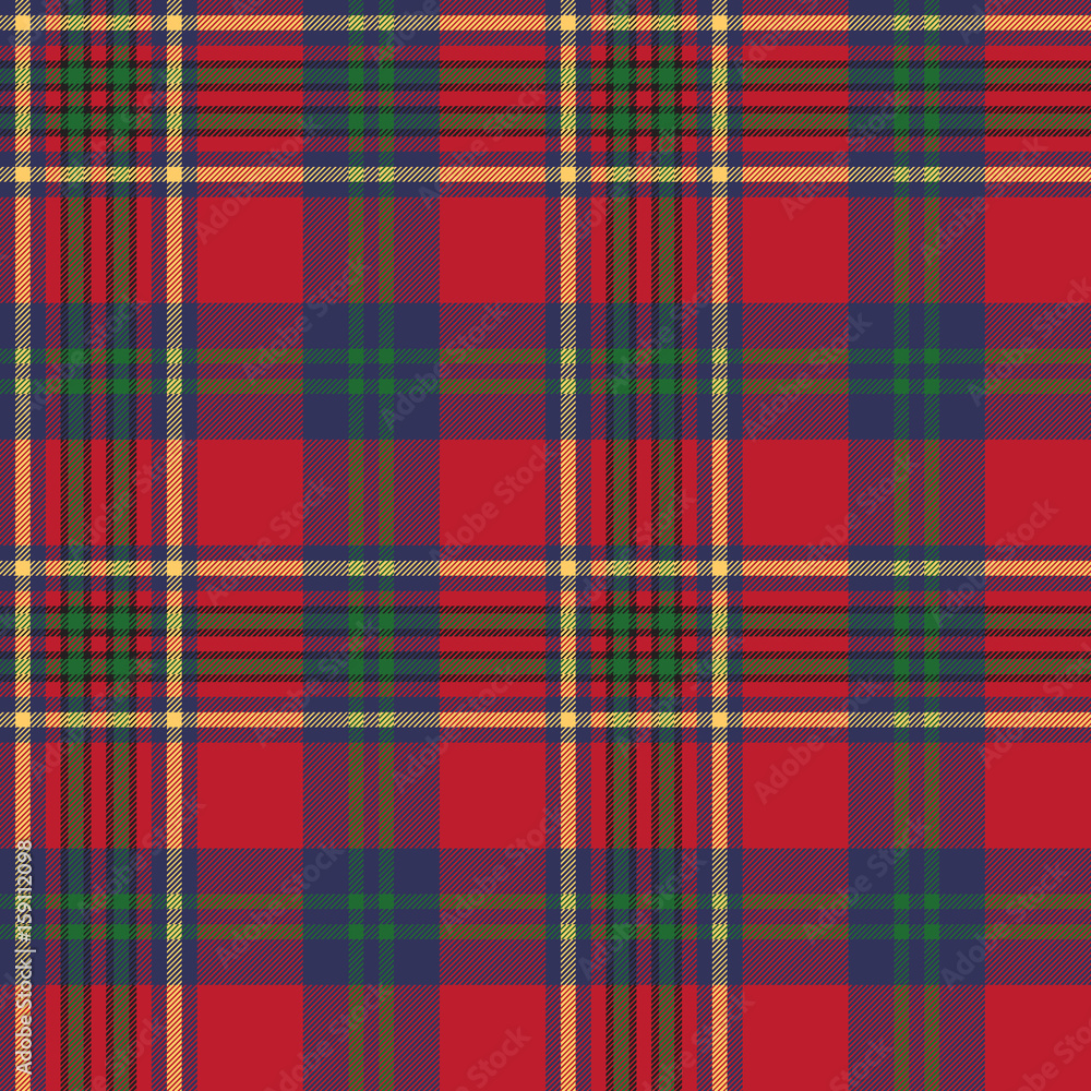 Obraz premium Green red classic tartan check seamless fabric texture