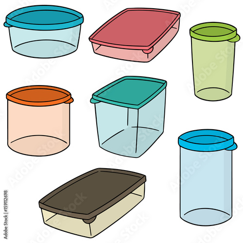 vector set of plastic container