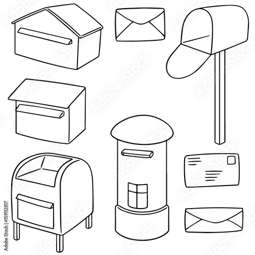 vector set of postbox
