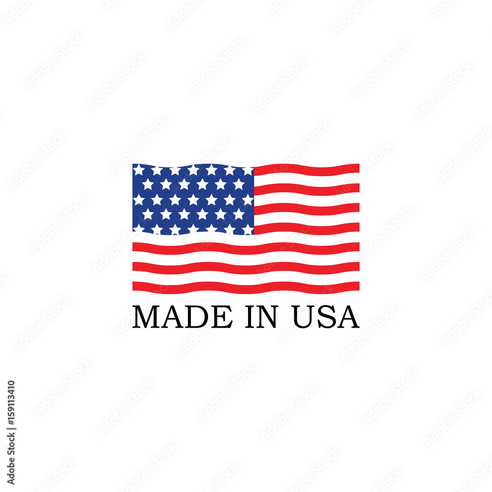 Template logo for USA flag. Made in USA logo concept
