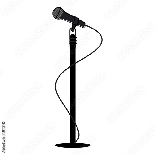 Vector illustration of racks for microphones and microphone