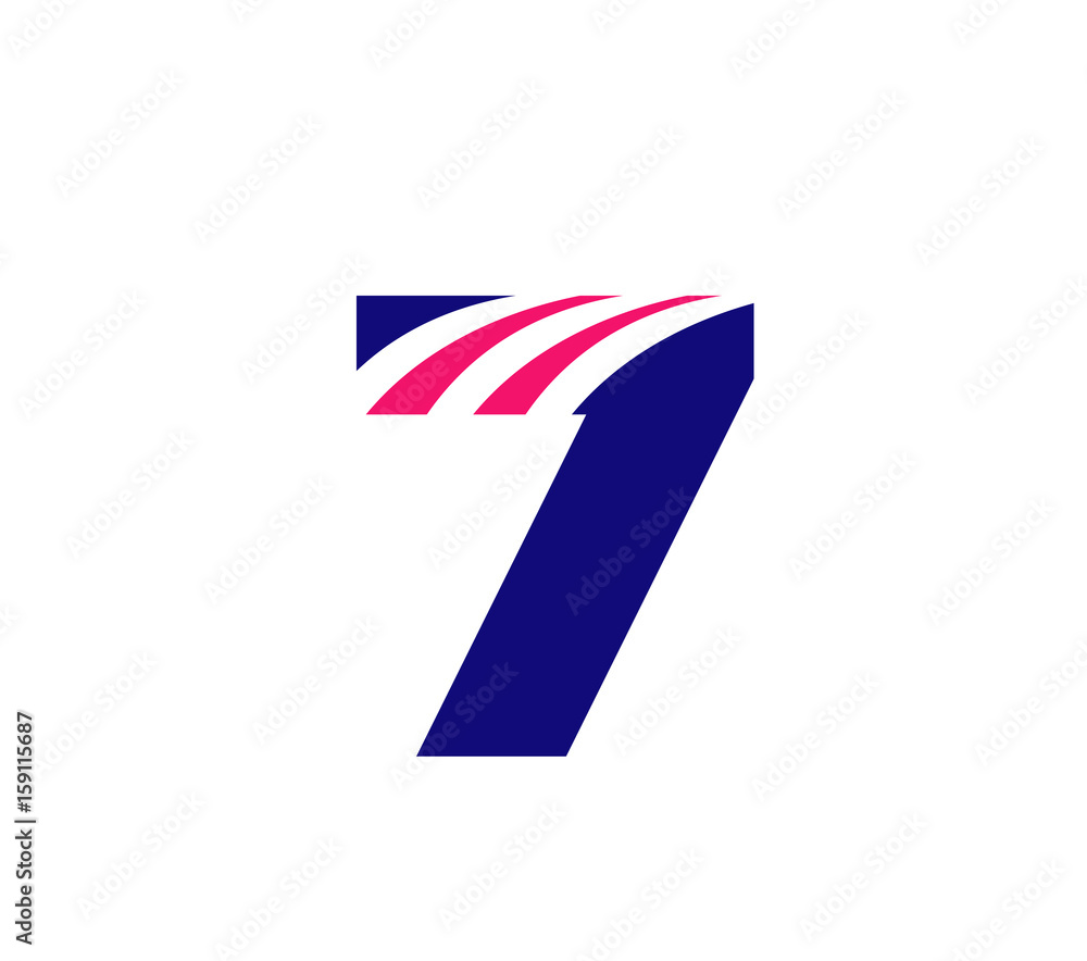 Obraz premium Number seven 7 logo icon template elements 
