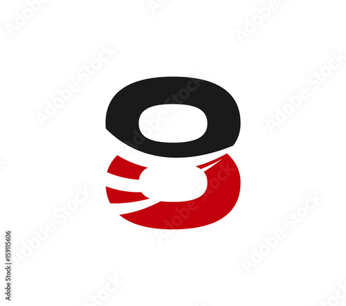 Number eight 8 logo icon template elements
